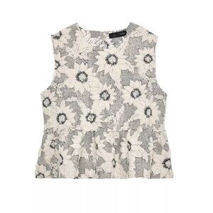 Zara Floral Sleeveless Peplum Top - Black and Cream
new with tags